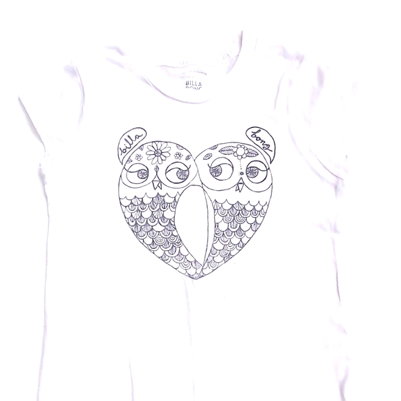 Billabong white t shirt with owl on it. - Picture 1 of 2